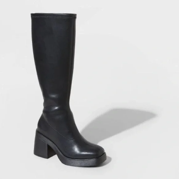 tall black dress boots Marc Fisher LTD Lannie Women's Boots Black Leather : 8.5 M